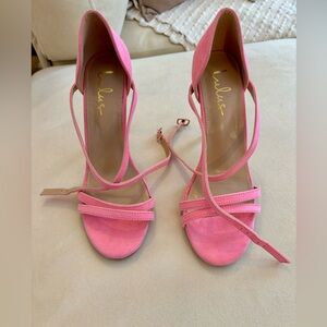 LuLu’s - light pink suede heels size 8
